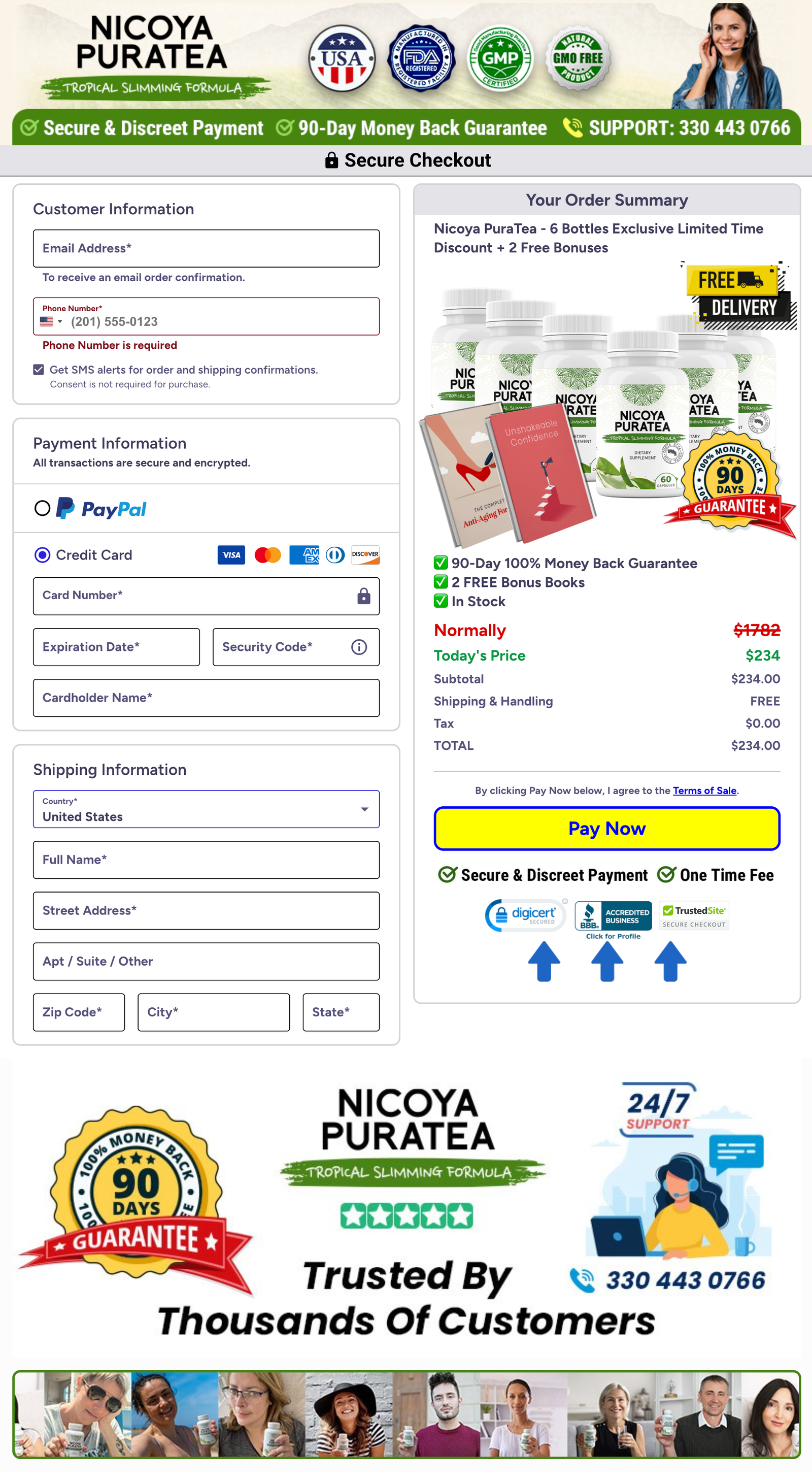 Nicoya PuraTea Official Website Secure Order Page